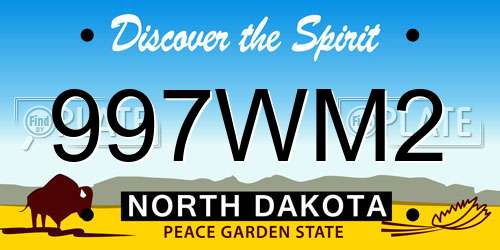 997WM2 North Dakota License Plate