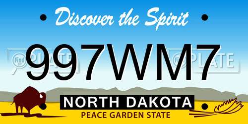 997WM7 North Dakota License Plate