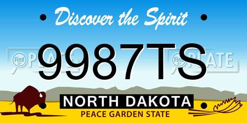 9987TS North Dakota License Plate