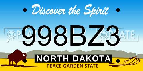 998BZ3 North Dakota License Plate