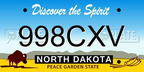 998CXV North Dakota License Plate