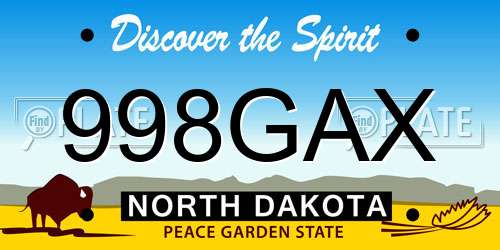 998GAX North Dakota License Plate