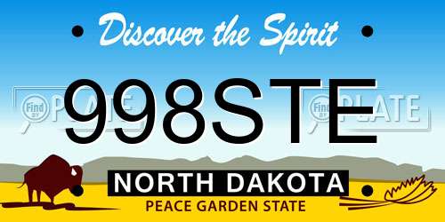 998STE North Dakota License Plate