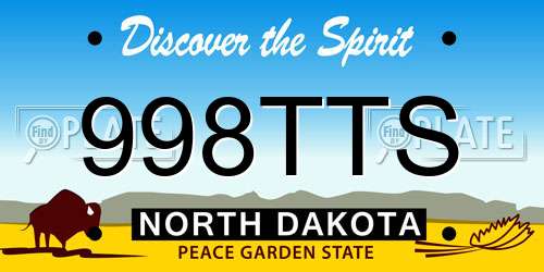 998TTS North Dakota License Plate