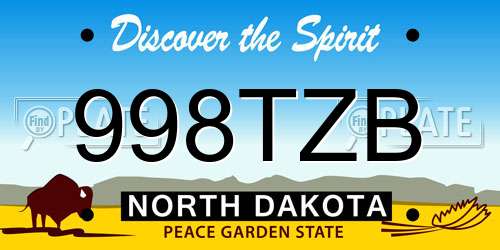998TZB North Dakota License Plate
