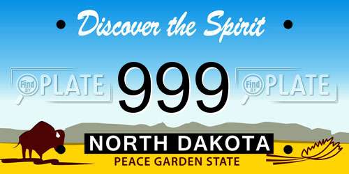 999 North Dakota License Plate