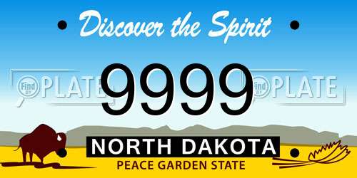 9999 North Dakota License Plate