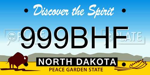 999BHF North Dakota License Plate