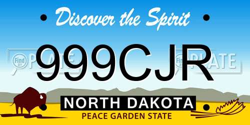 999CJR North Dakota License Plate
