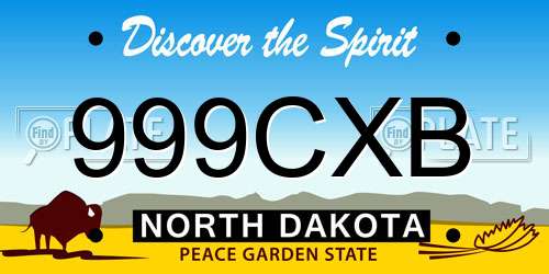 999CXB North Dakota License Plate