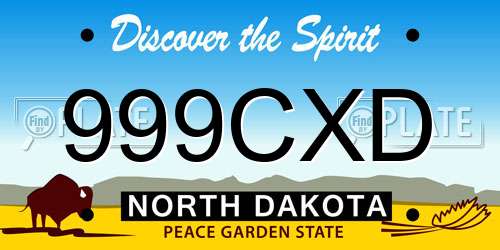 999CXD North Dakota License Plate