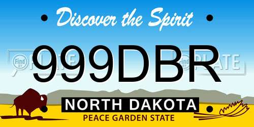 999DBR North Dakota License Plate