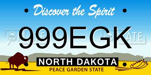 999EGK North Dakota License Plate