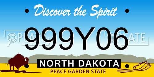 999Y06 North Dakota License Plate