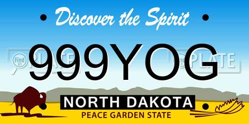 999YOG North Dakota License Plate