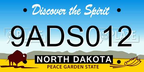 9ADS012 North Dakota License Plate