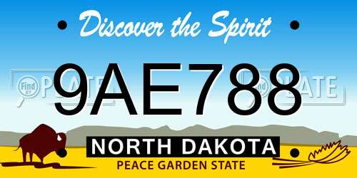 9AE788 North Dakota License Plate