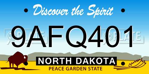 9AFQ401 North Dakota License Plate