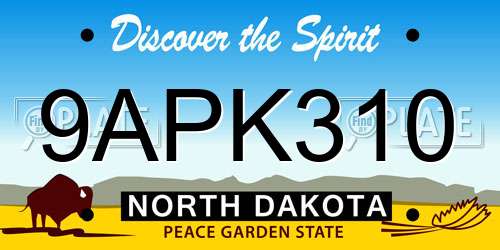 9APK310 North Dakota License Plate
