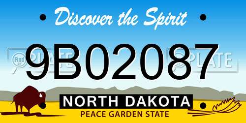 9B02087 North Dakota License Plate
