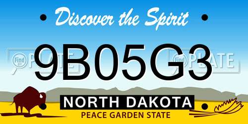 9B05G3 North Dakota License Plate