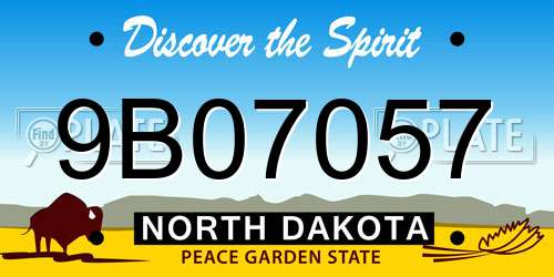 9B07057 North Dakota License Plate