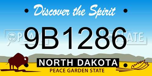 9B1286 North Dakota License Plate