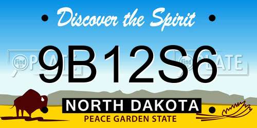 9B12S6 North Dakota License Plate