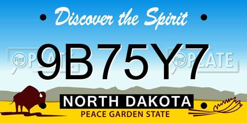 9B75Y7 North Dakota License Plate