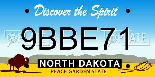 9BBE71 North Dakota License Plate