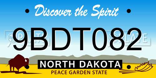 9BDT082 North Dakota License Plate