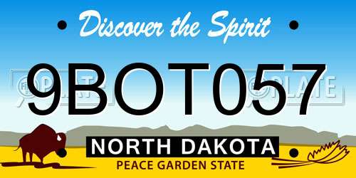 9BOT057 North Dakota License Plate