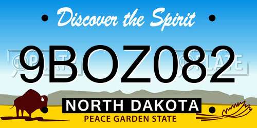 9BOZ082 North Dakota License Plate