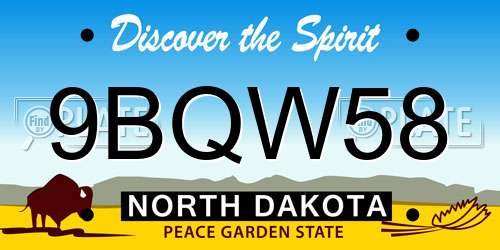 9BQW58 North Dakota License Plate