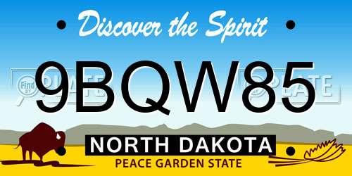 9BQW85 North Dakota License Plate
