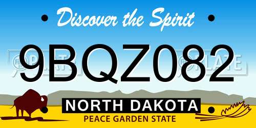 9BQZ082 North Dakota License Plate