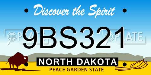9BS321 North Dakota License Plate