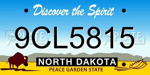 9CL5815 North Dakota License Plate