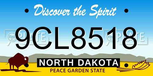 9CL8518 North Dakota License Plate