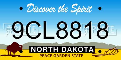 9CL8818 North Dakota License Plate