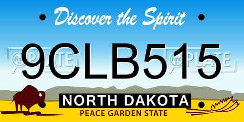 9CLB515 North Dakota License Plate