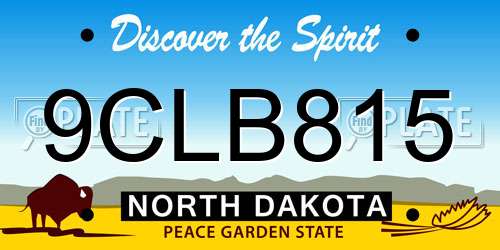 9CLB815 North Dakota License Plate