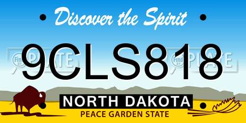 9CLS818 North Dakota License Plate