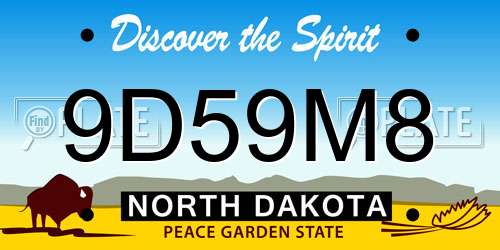 9D59M8 North Dakota License Plate