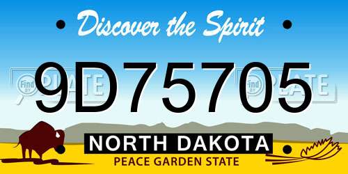 9D75705 North Dakota License Plate