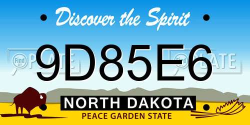 9D85E6 North Dakota License Plate