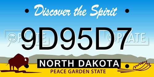 9D95D7 North Dakota License Plate