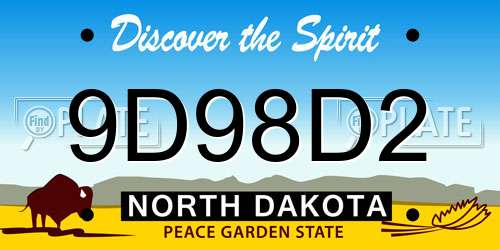 9D98D2 North Dakota License Plate