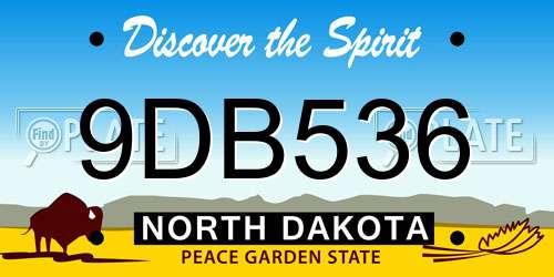 9DB536 North Dakota License Plate