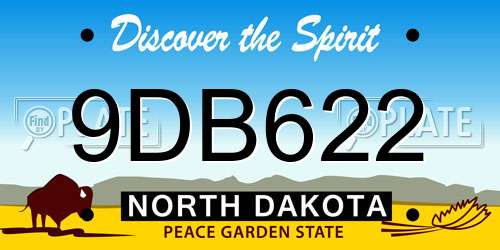 9DB622 North Dakota License Plate